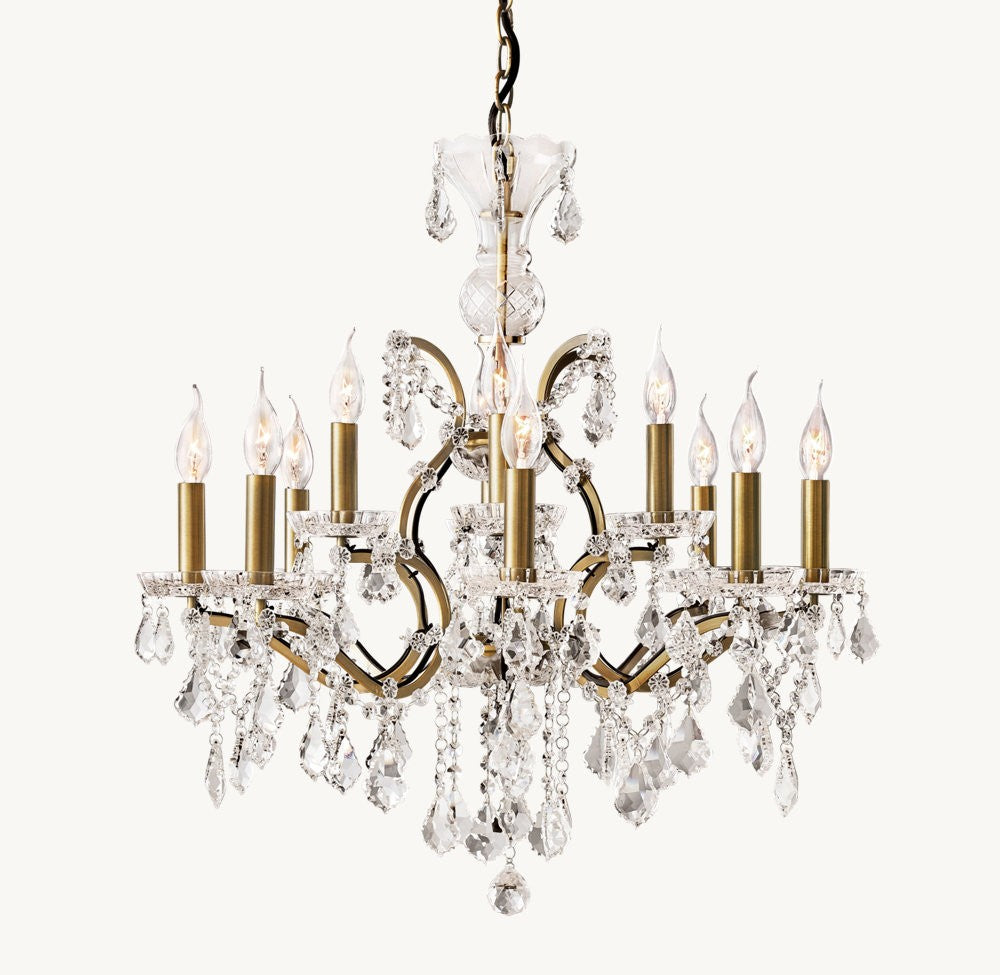 19th Century Rococo Iron and Crystal Chandelier