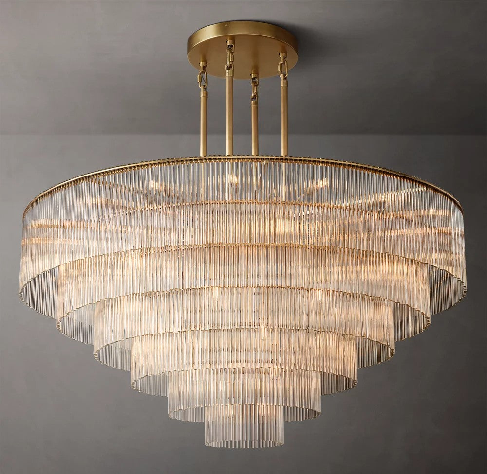 Amadeo Round Crystal Rod Chandelier