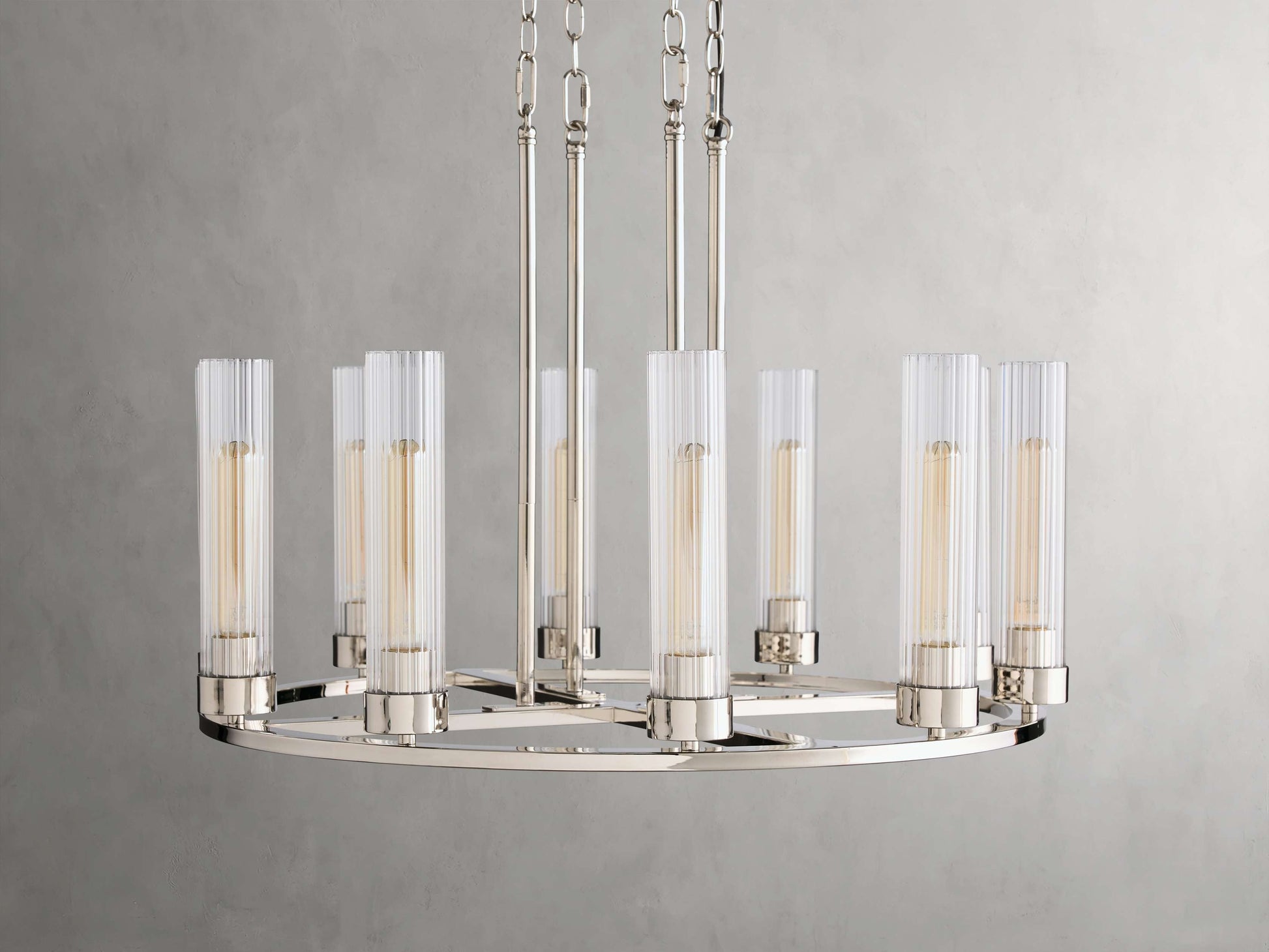 Andreas Fluted Glass Ring Chandelier