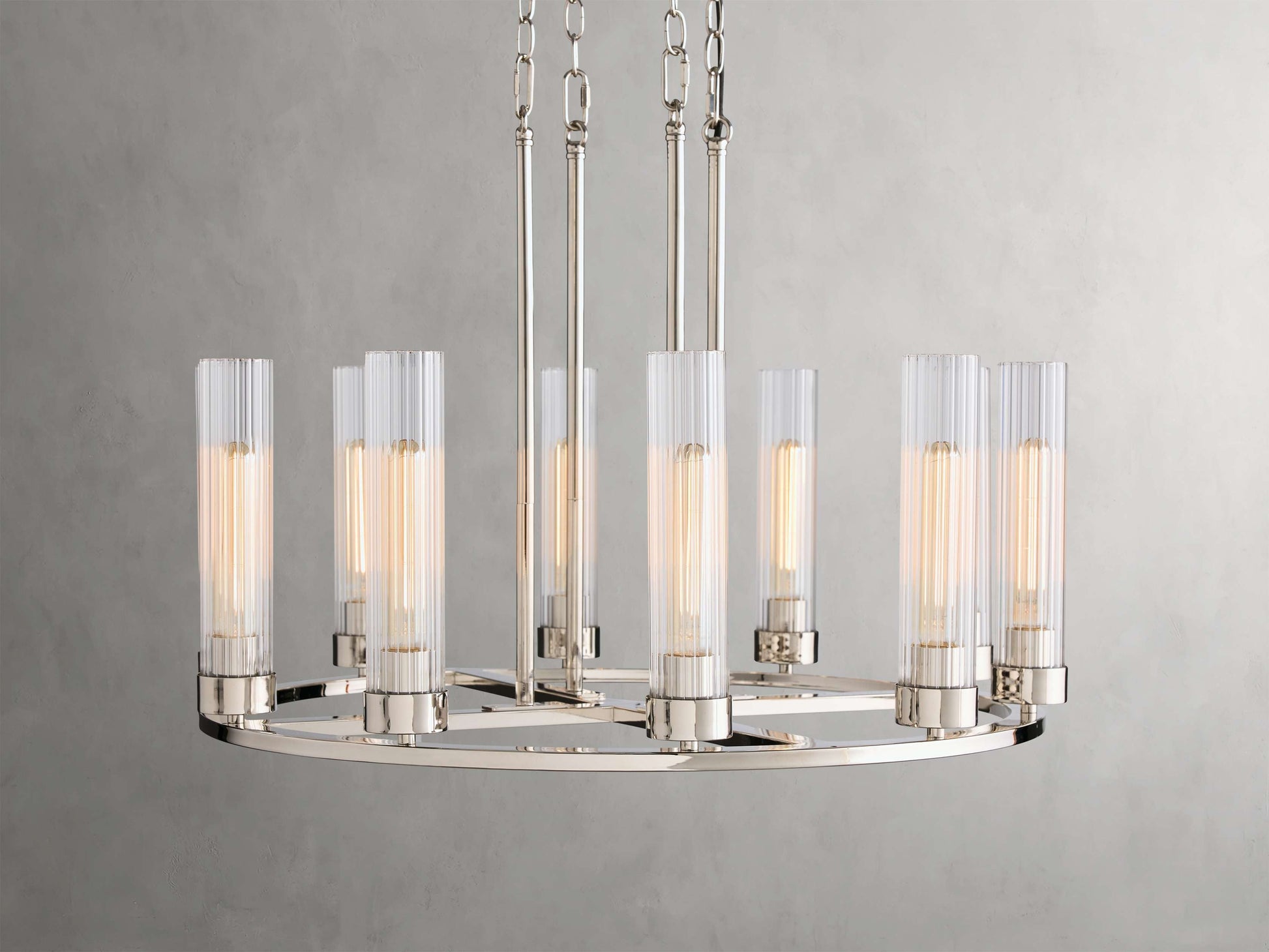 Andreas Fluted Glass Ring Chandelier