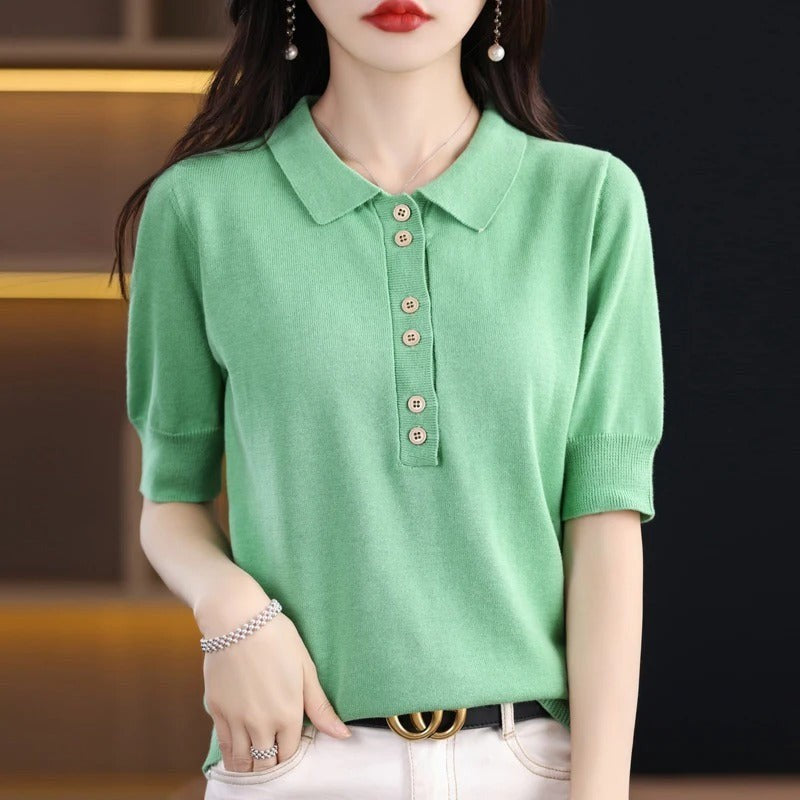 Aurelle Button Polo