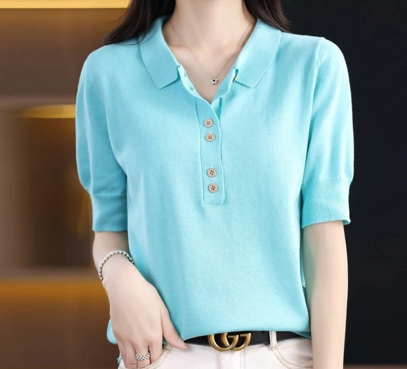 Aurelle Button Polo