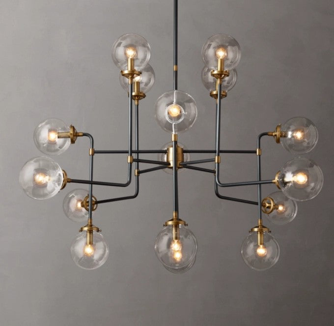 Bistro Globe Clear Glass Chandelier