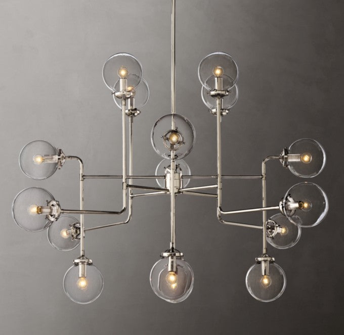 Bistro Globe Clear Glass Chandelier