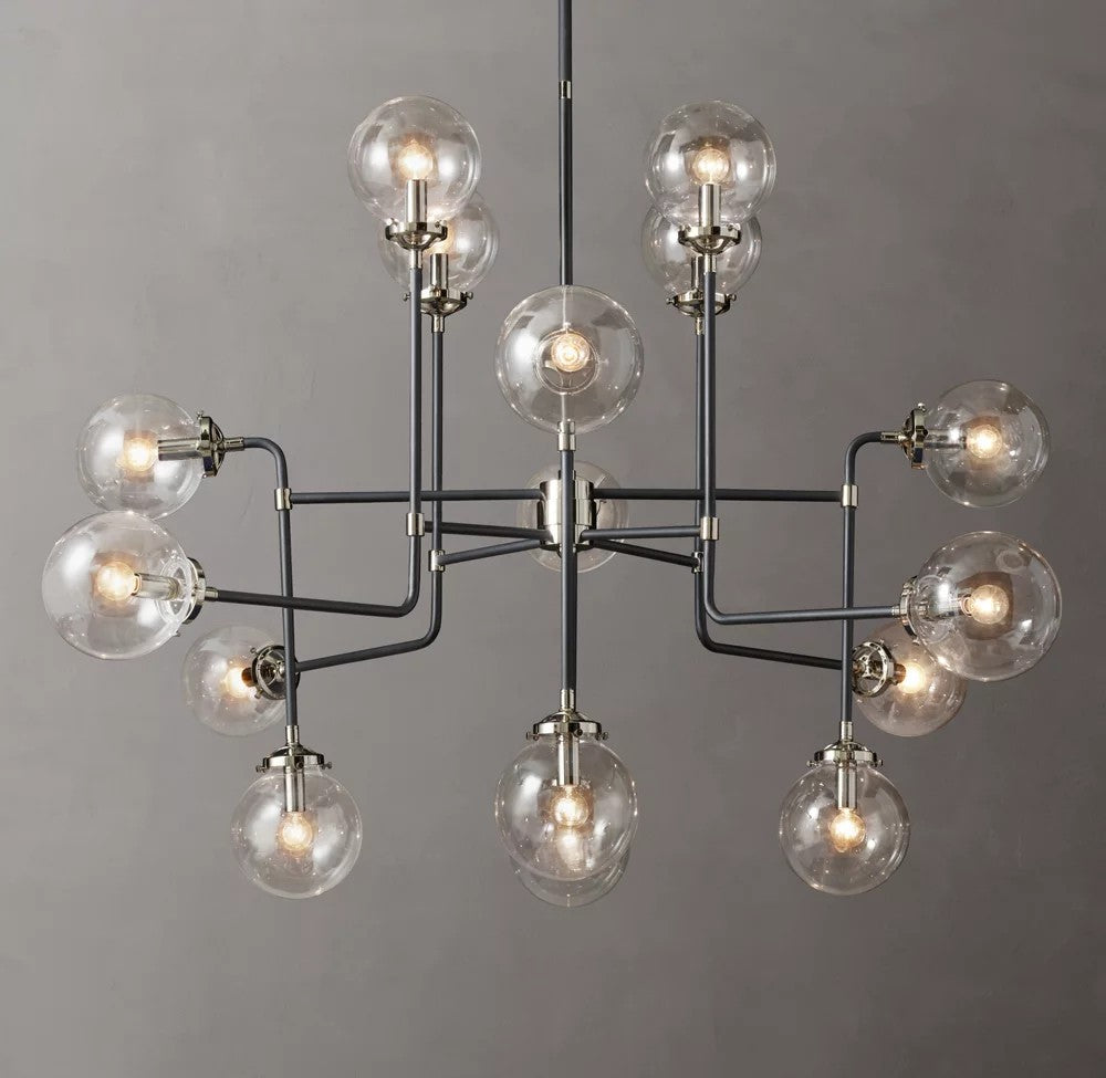 Bistro Globe Clear Glass Chandelier