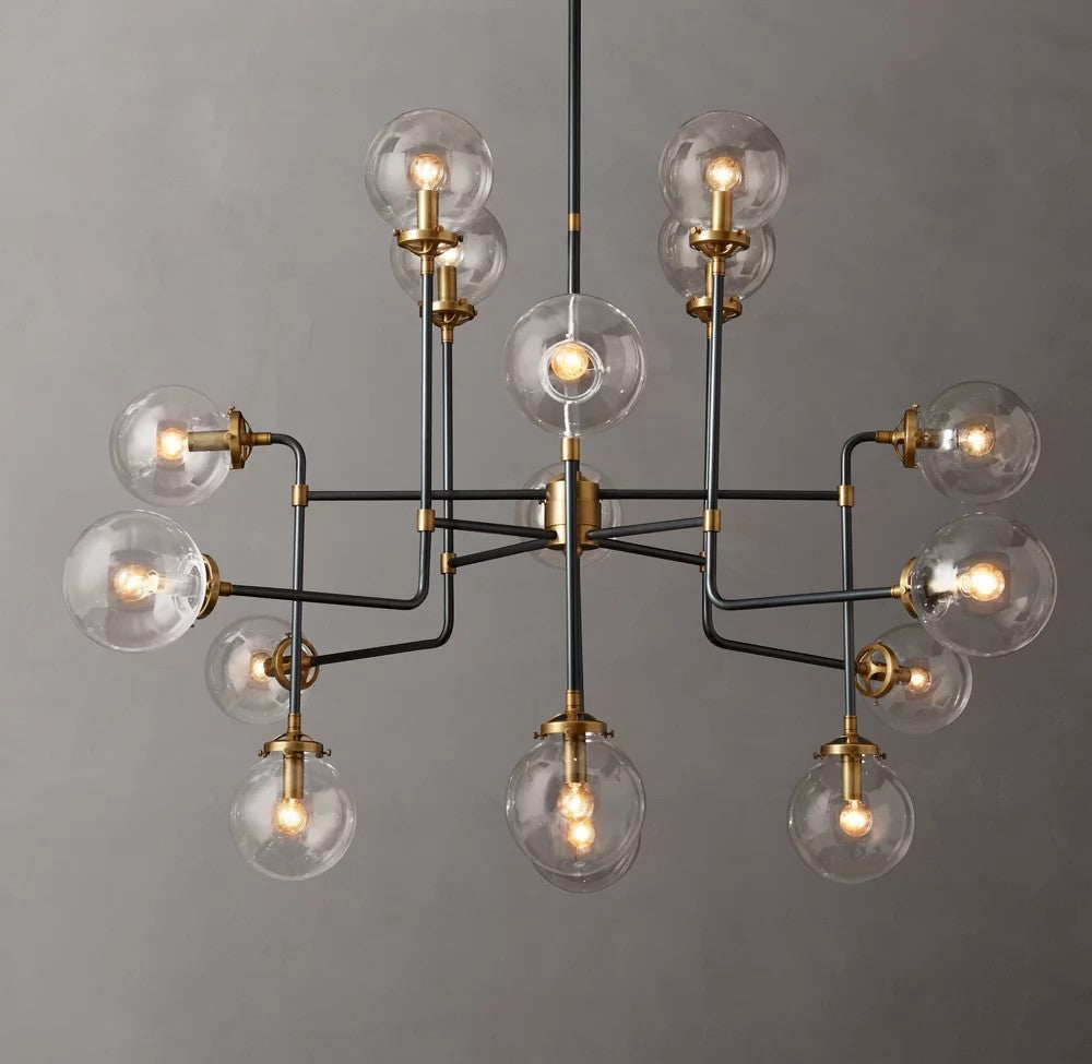 Bistro Globe Clear Glass Chandelier