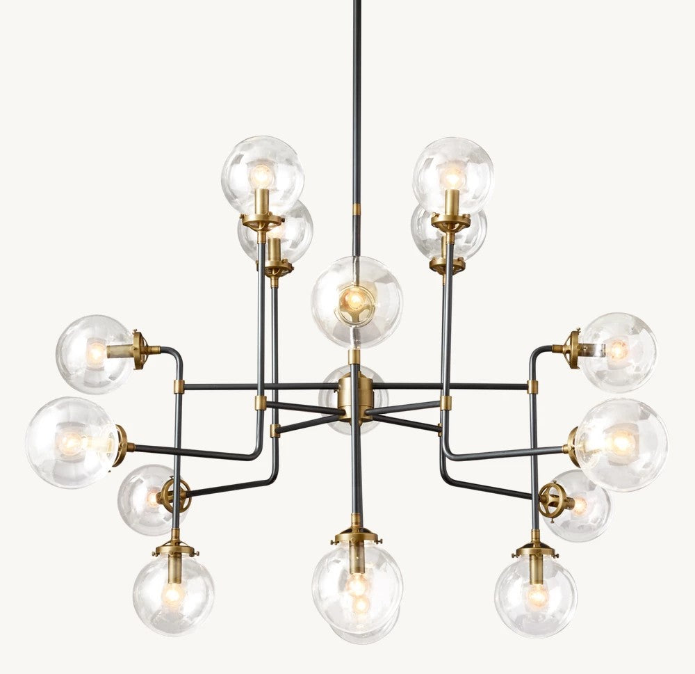 Bistro Globe Clear Glass Chandelier