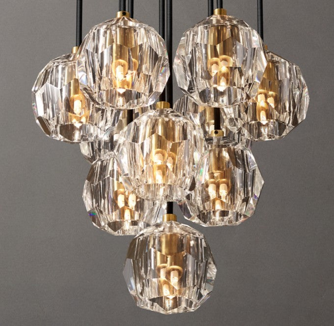 Boule De Cristal Clear Glass Round Cluster Chandelier