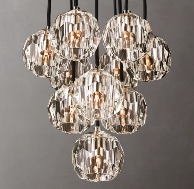 Boule De Cristal Clear Glass Round Cluster Chandelier