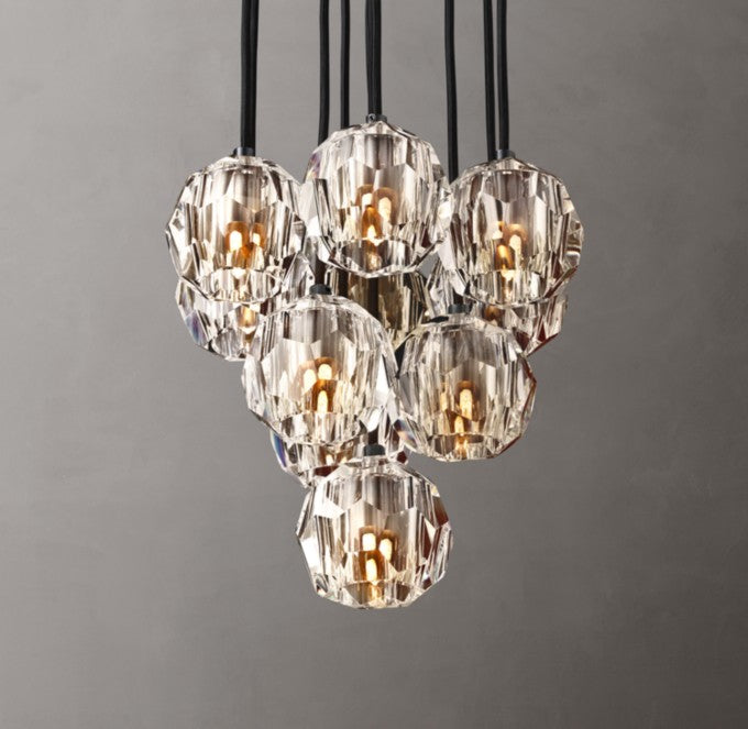 Boule De Cristal Clear Glass Round Cluster Chandelier
