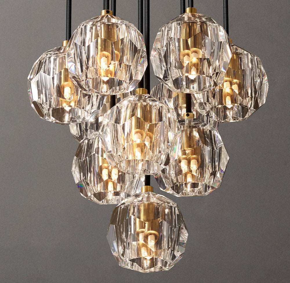 Boule De Cristal Clear Glass Round Cluster Chandelier