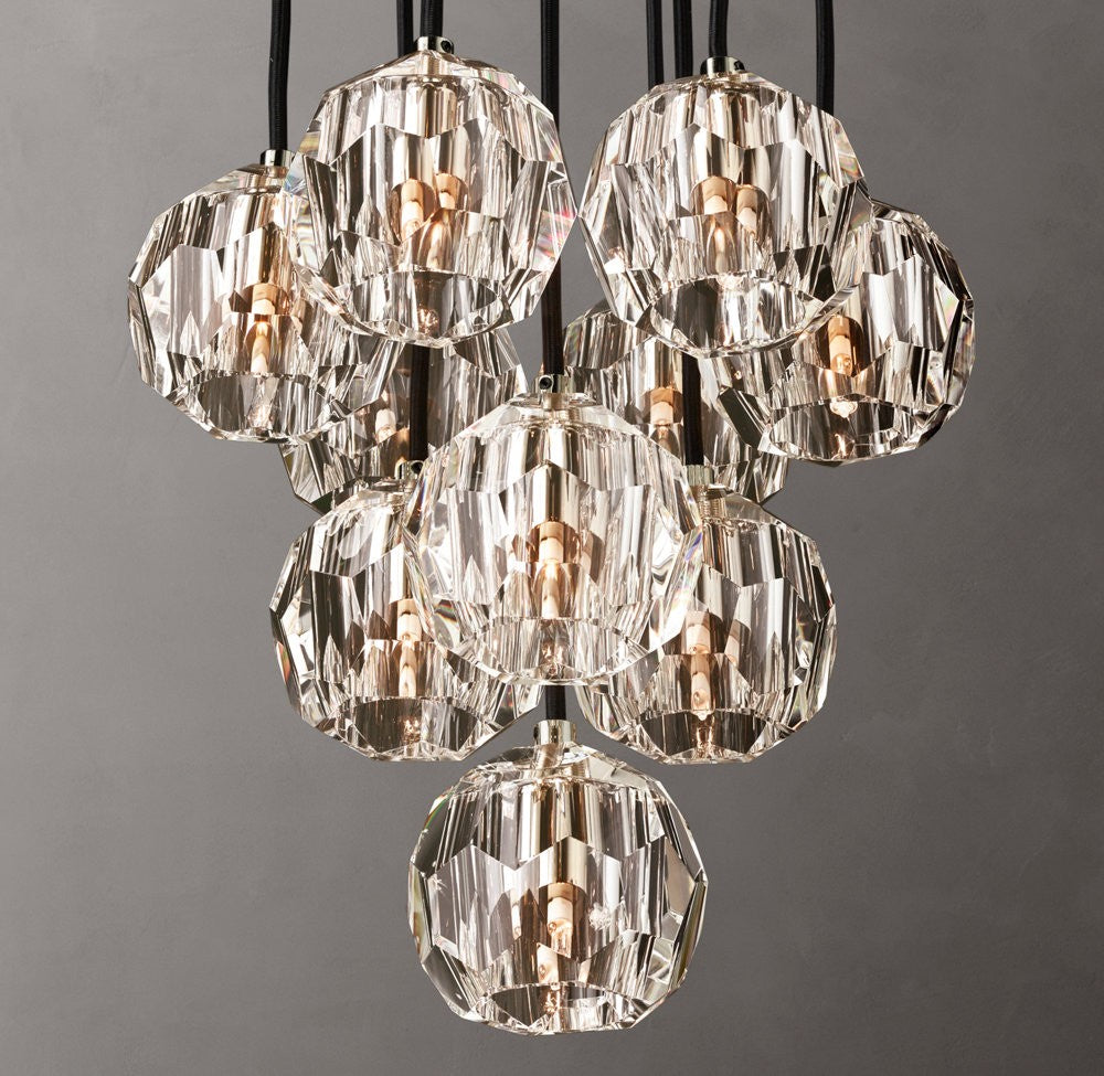 Boule De Cristal Clear Glass Round Cluster Chandelier