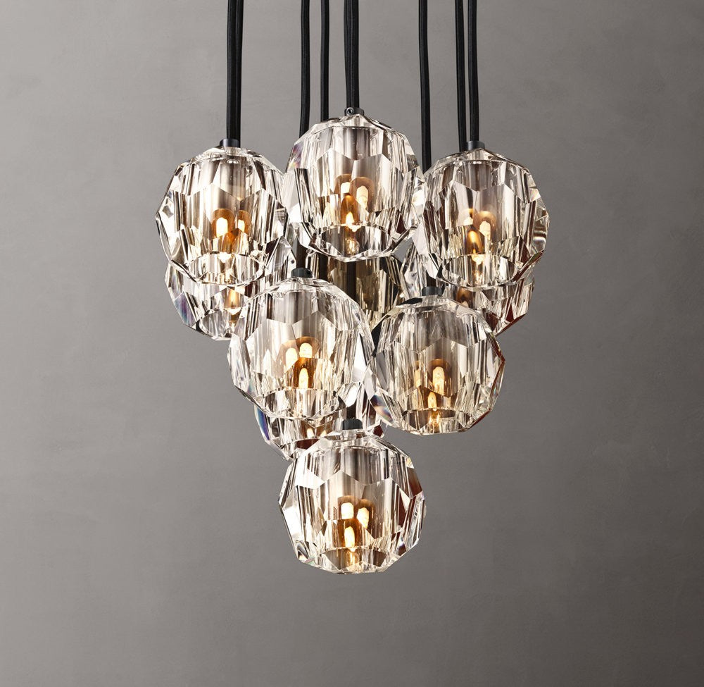 Boule De Cristal Clear Glass Round Cluster Chandelier