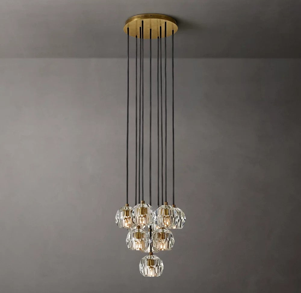 Boule De Cristal Clear Glass Round Cluster Chandelier
