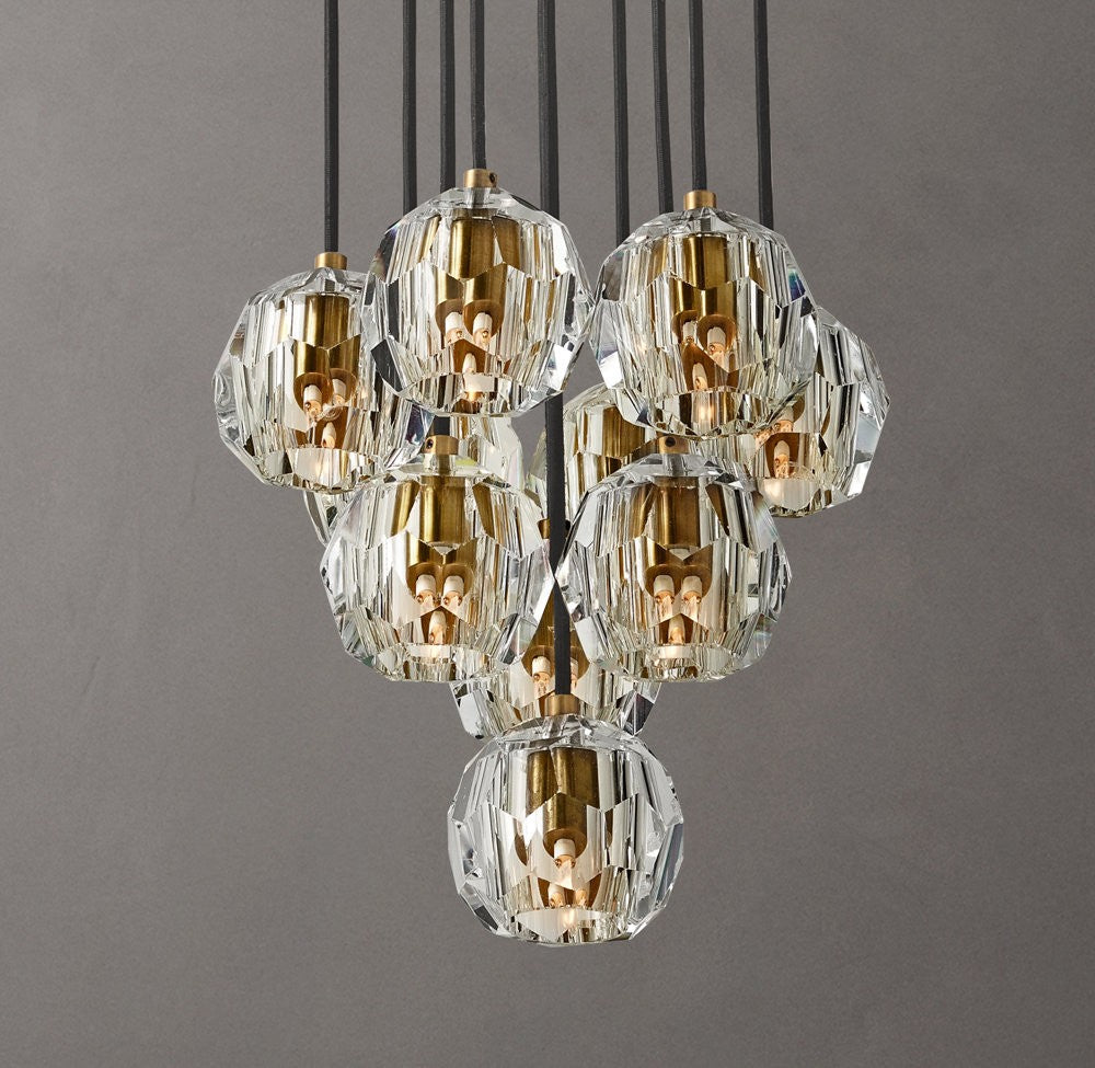 Boule De Cristal Clear Glass Round Cluster Chandelier