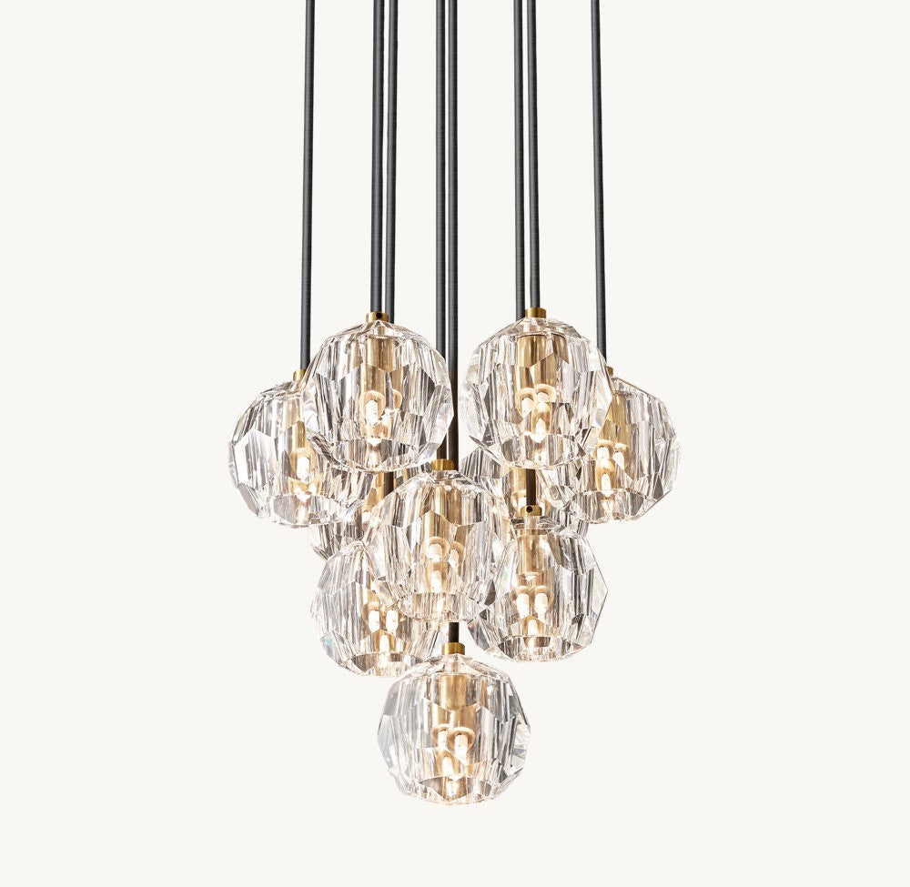Boule De Cristal Clear Glass Round Cluster Chandelier