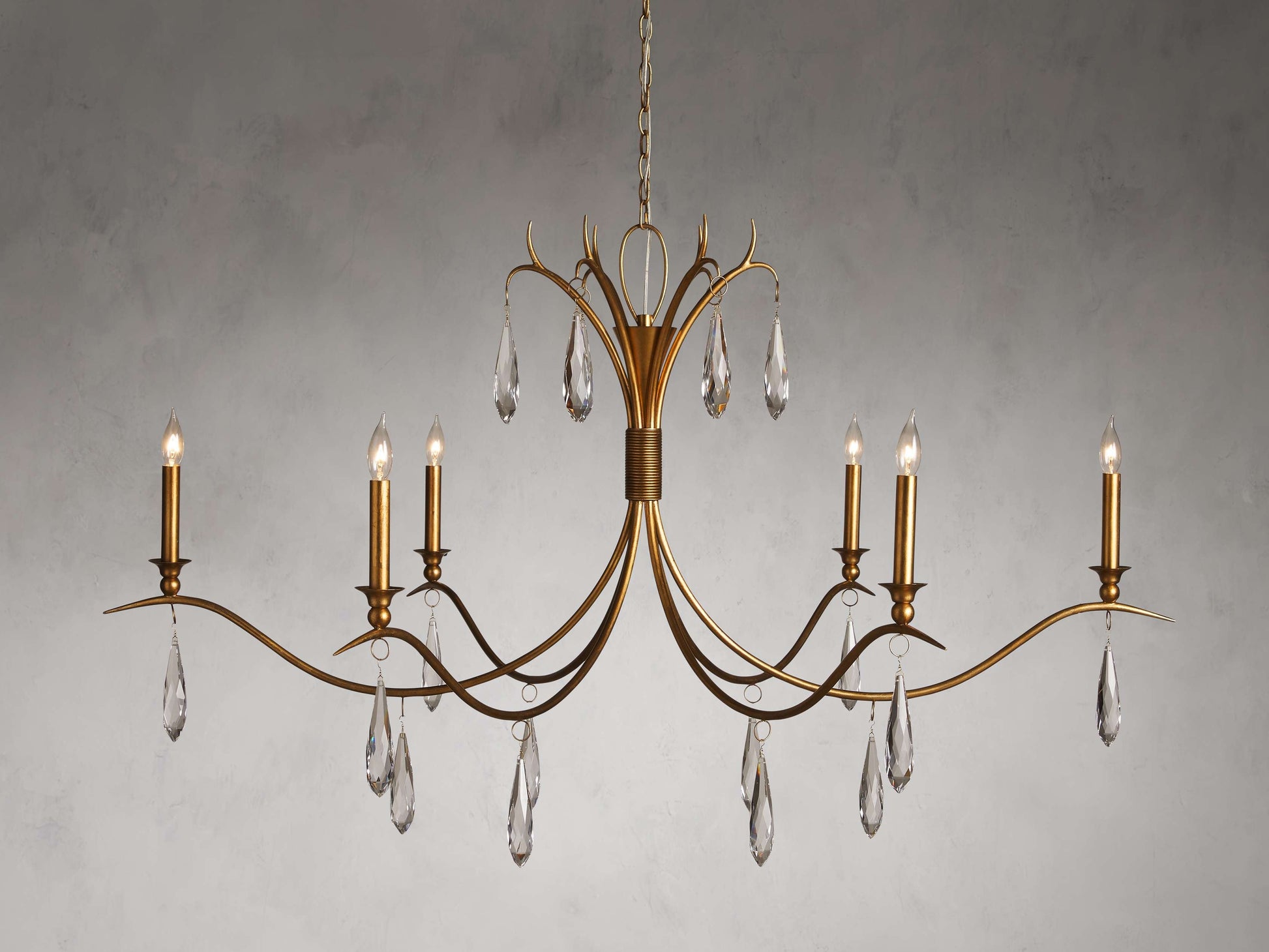 Celine Gold Leaf Crystal Chandelier