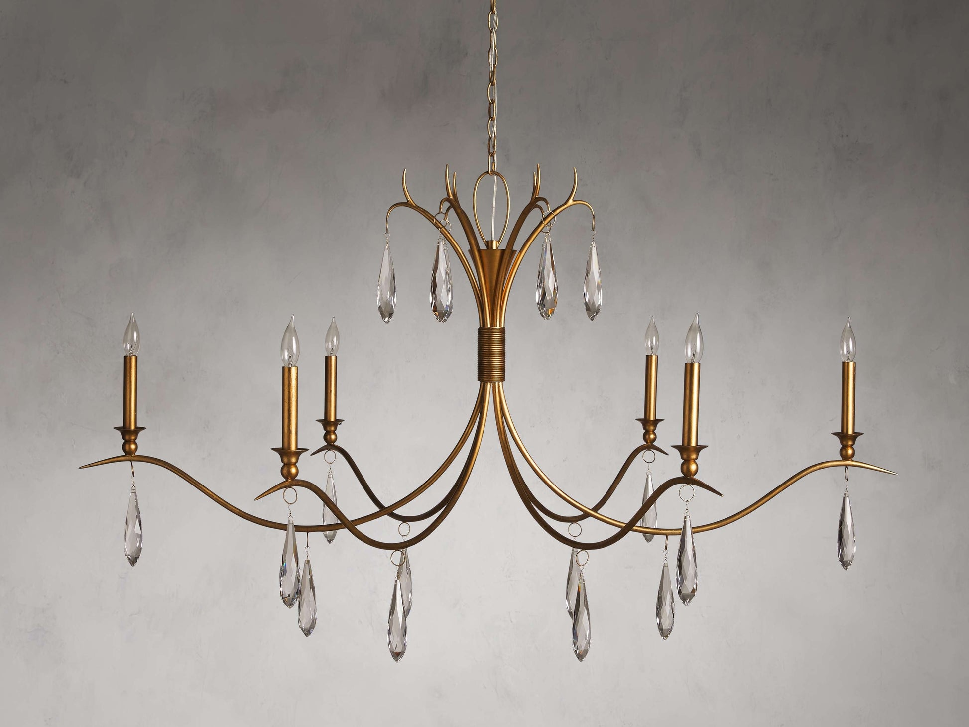 Celine Gold Leaf Crystal Chandelier