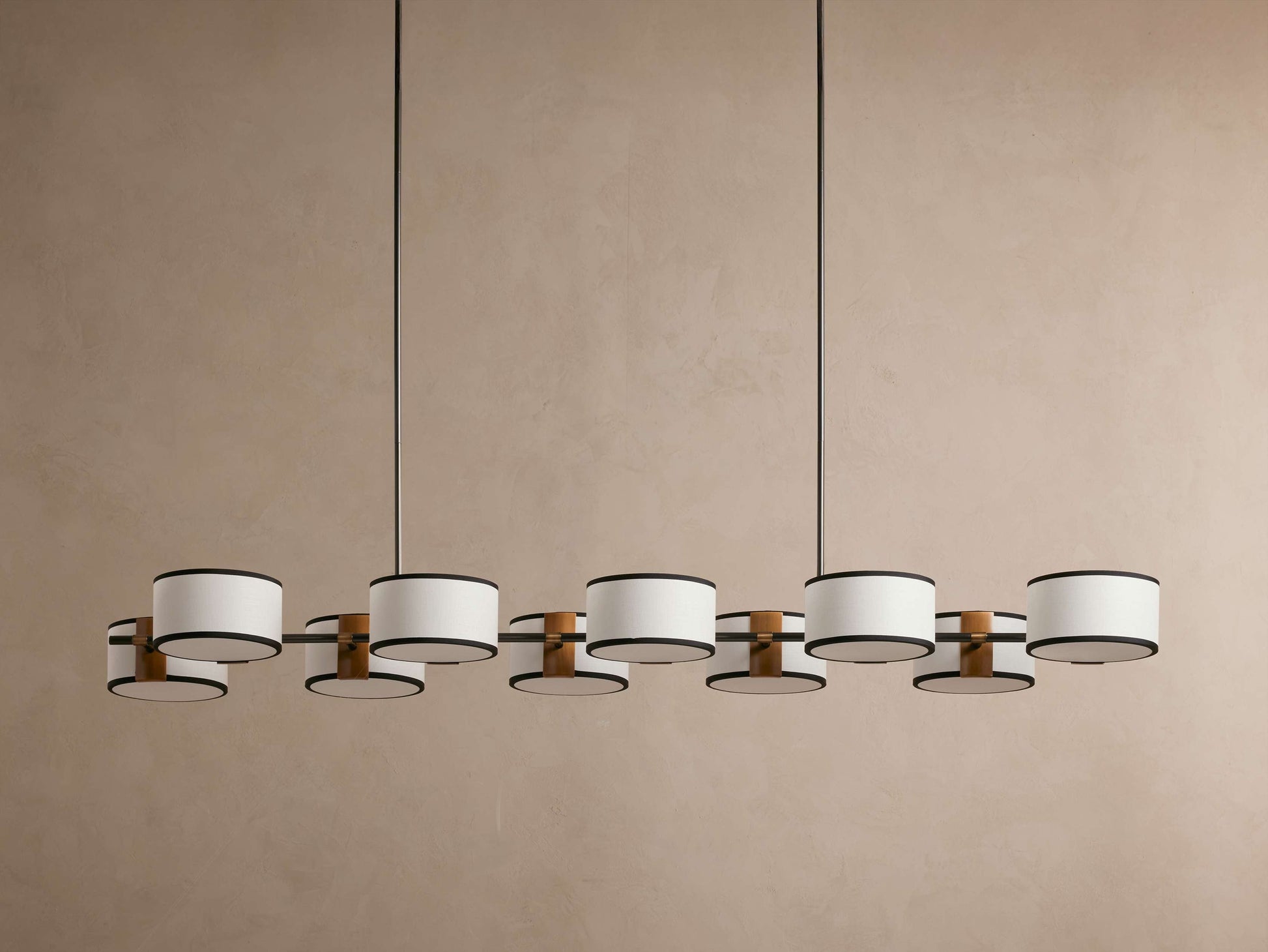 Daphne Bronze Linear Chandelier with Shades