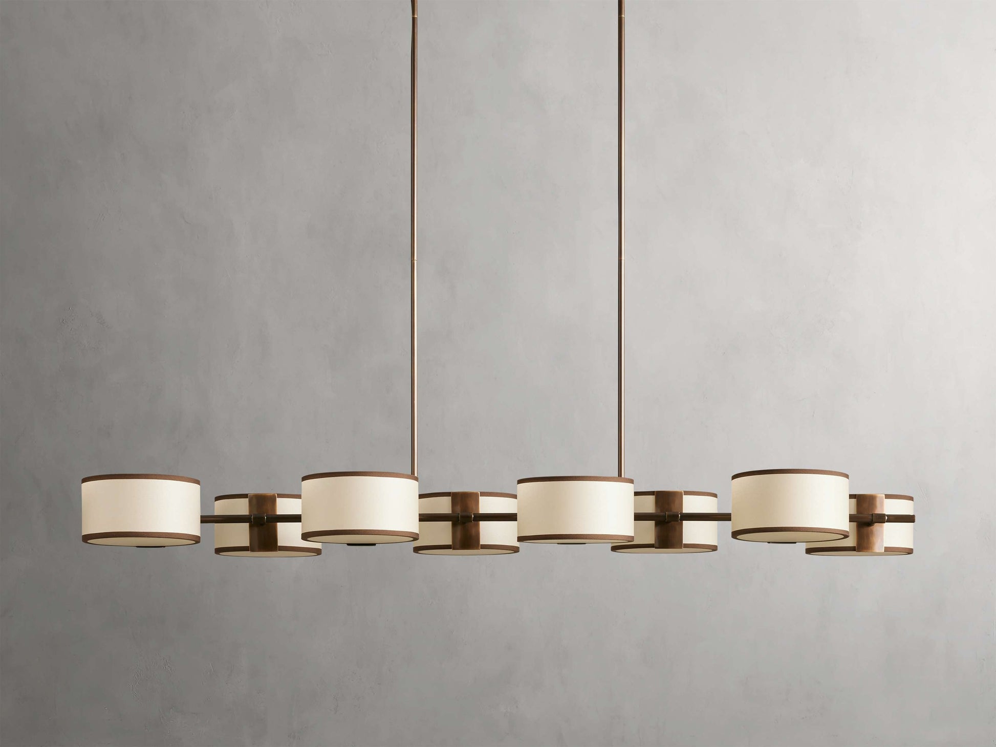 Daphne Bronze Linear Chandelier with Shades