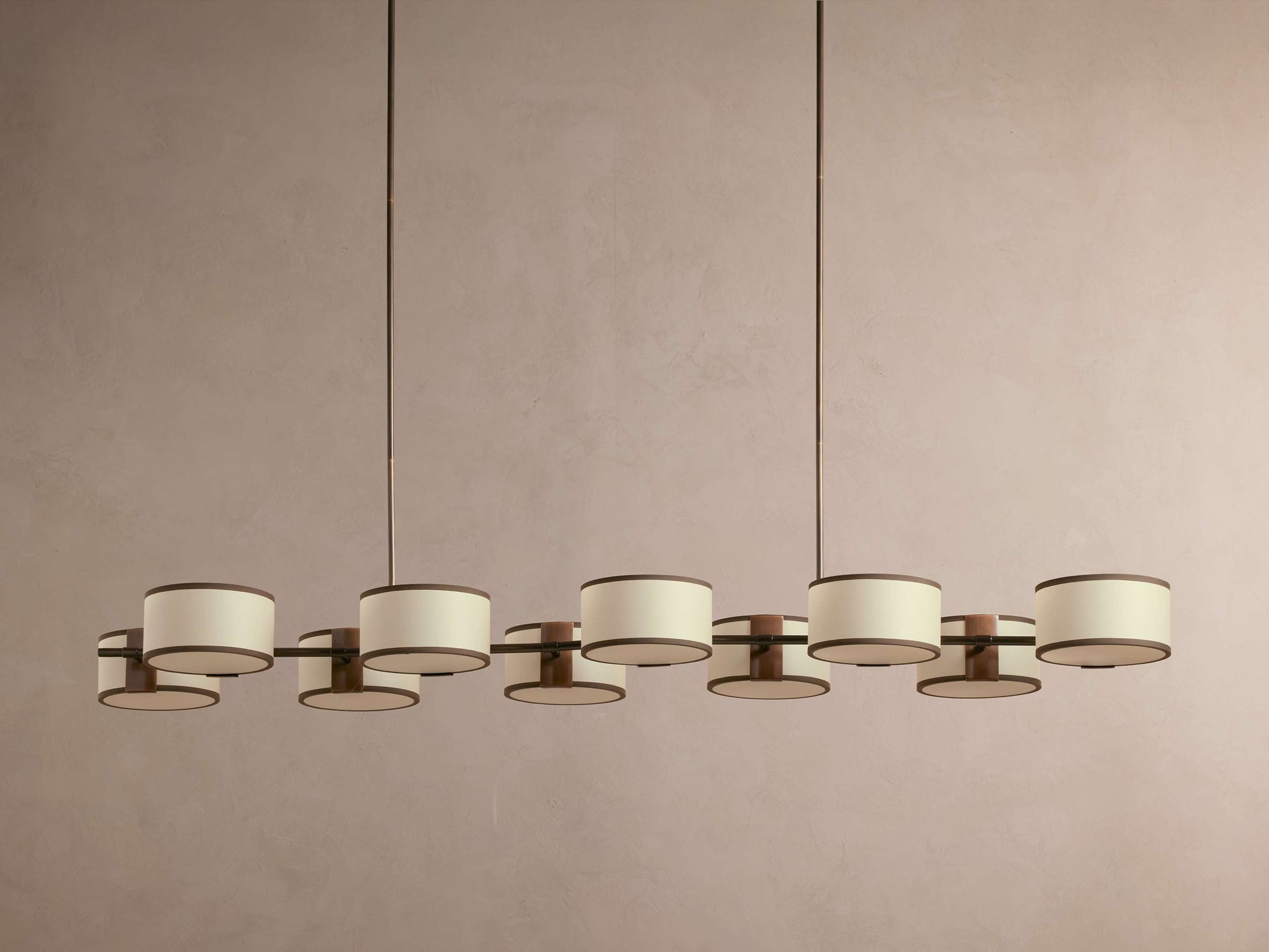 Daphne Bronze Linear Chandelier with Shades