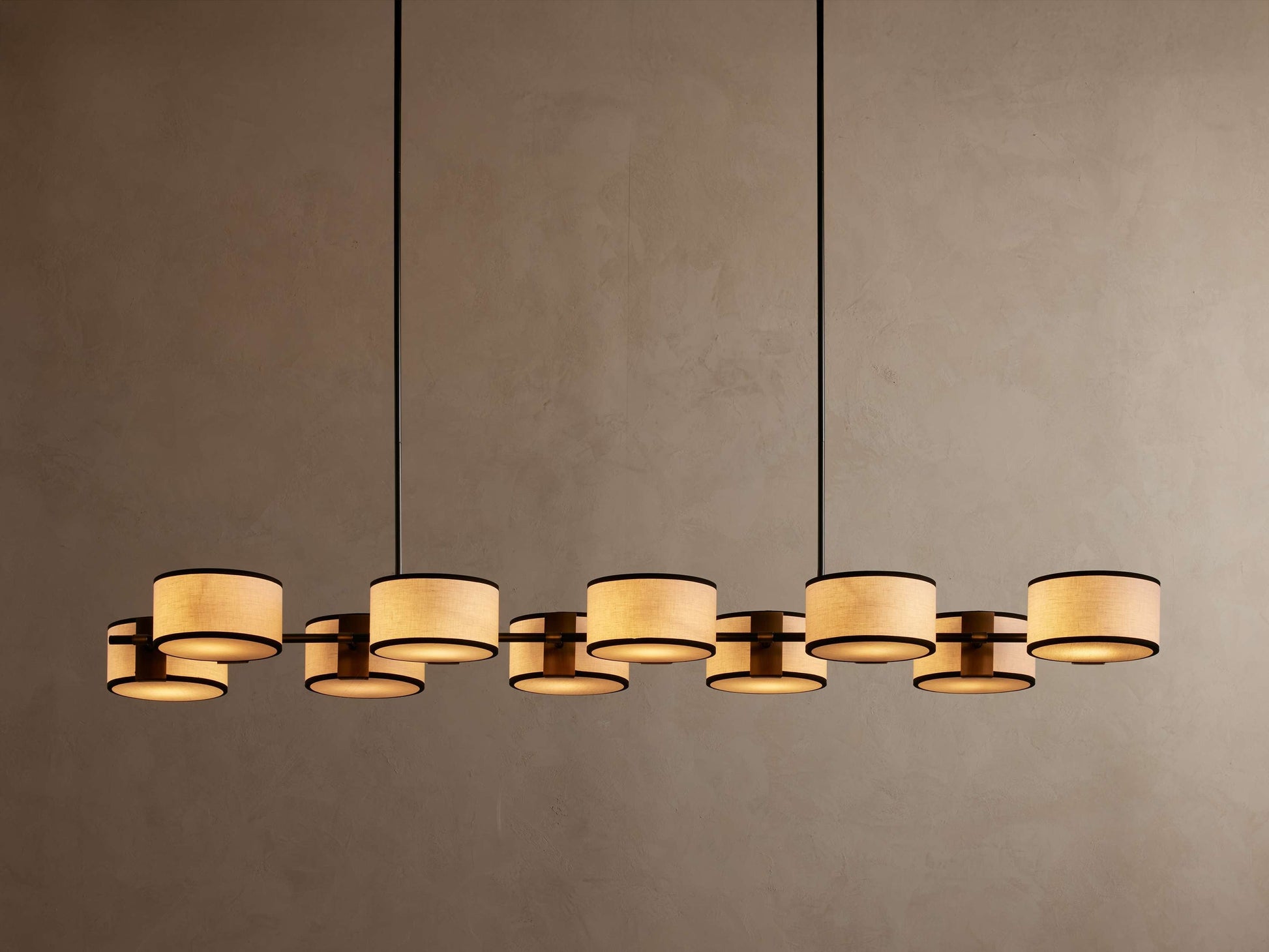 Daphne Bronze Linear Chandelier with Shades
