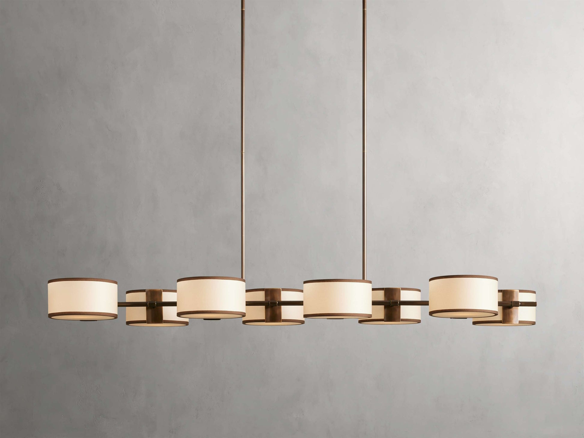 Daphne Bronze Linear Chandelier with Shades