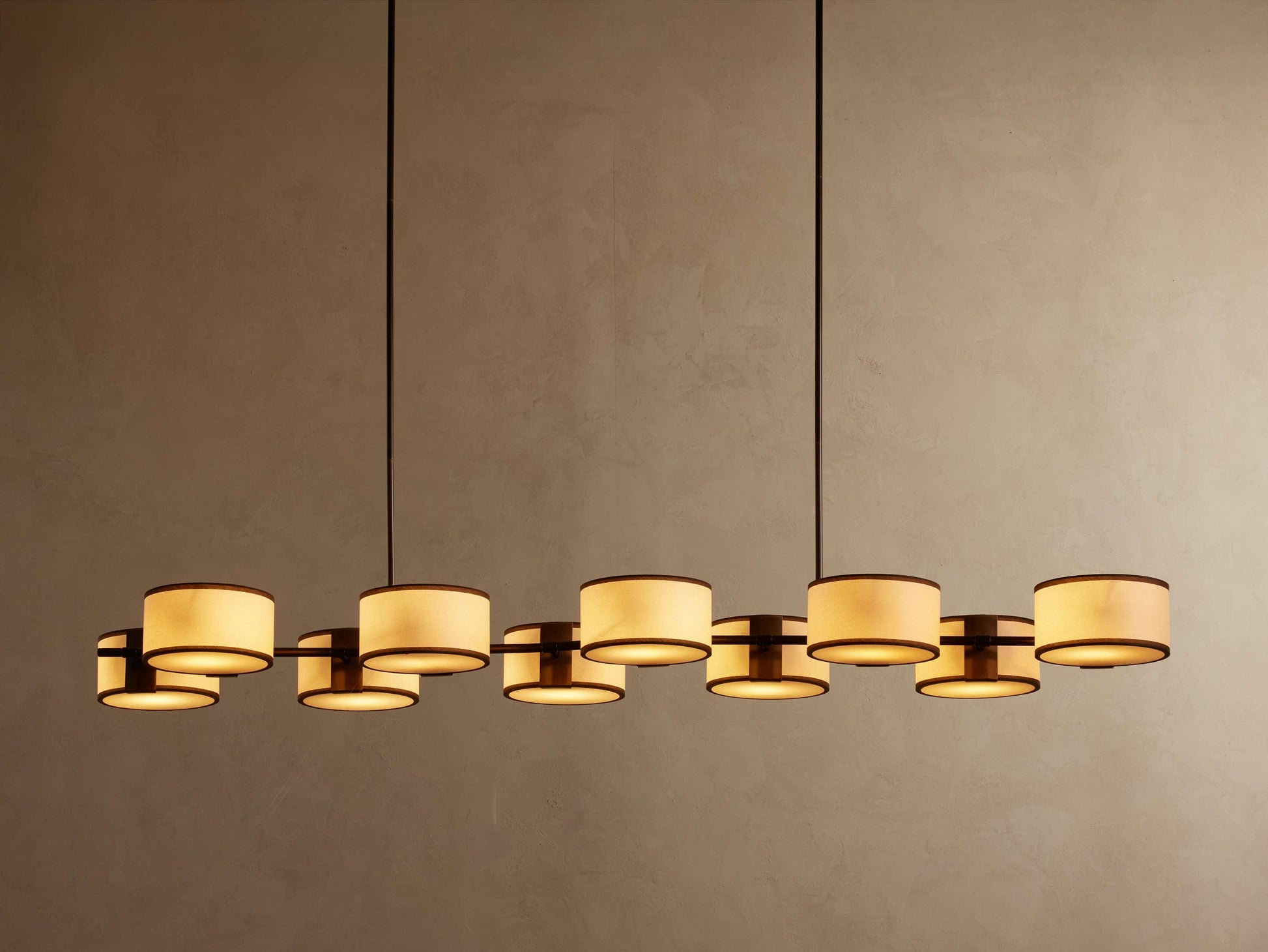 Daphne Bronze Linear Chandelier with Shades