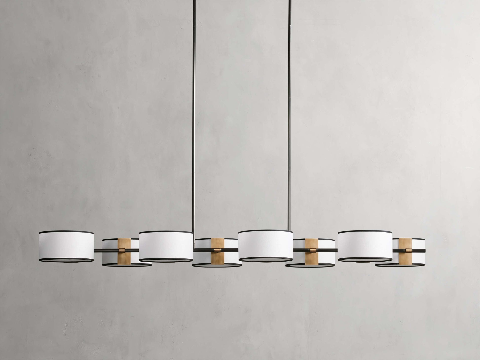 Daphne Bronze Linear Chandelier with Shades