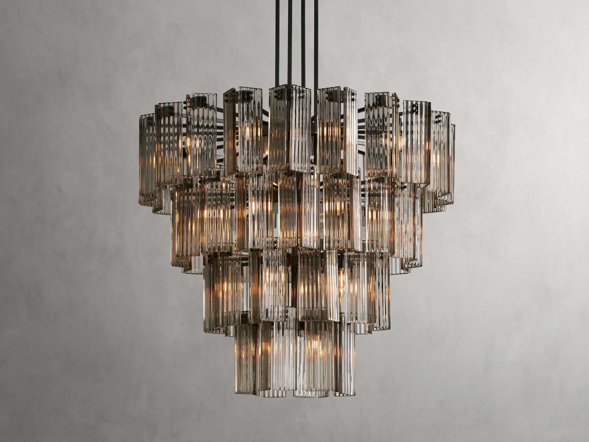 Delsie Reeded Glass Round Chandelier