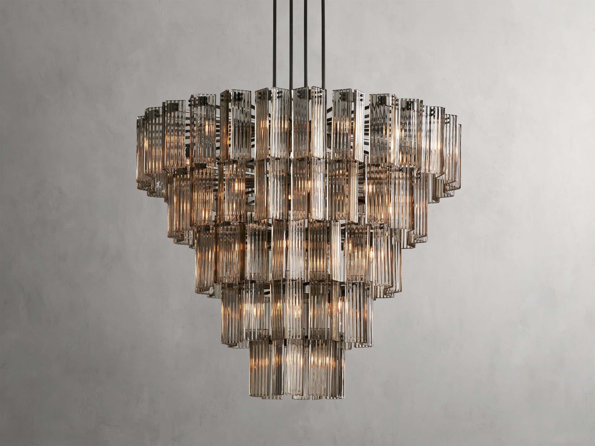 Delsie Reeded Glass Round Chandelier