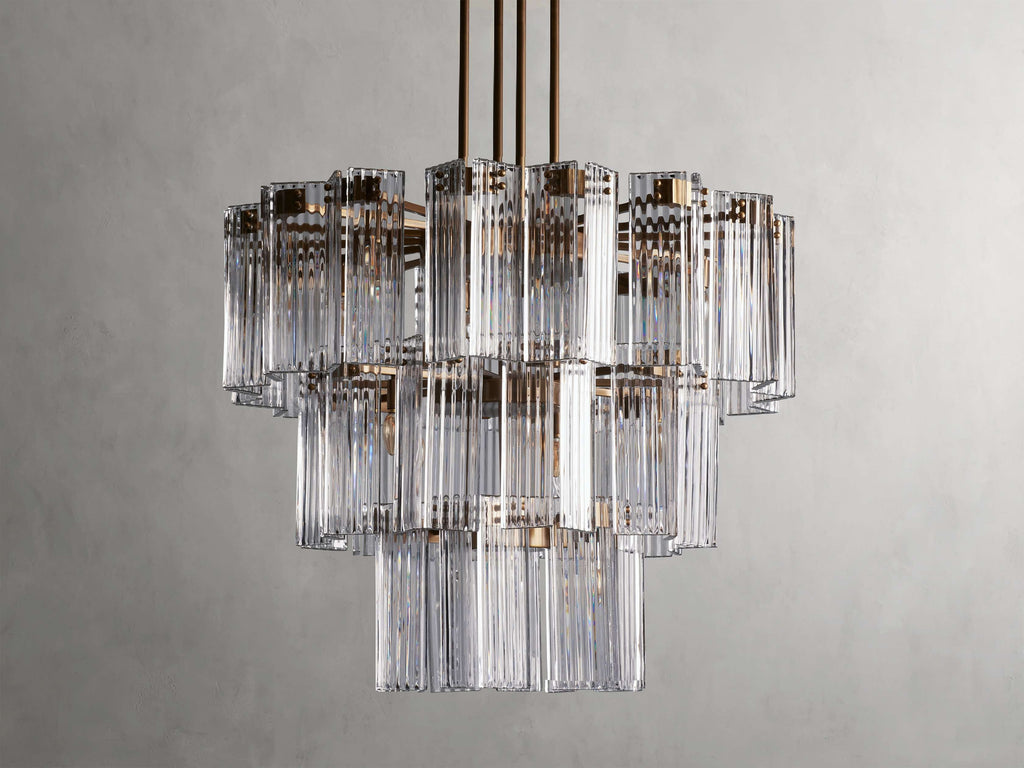 Delsie Reeded Glass Round Chandelier