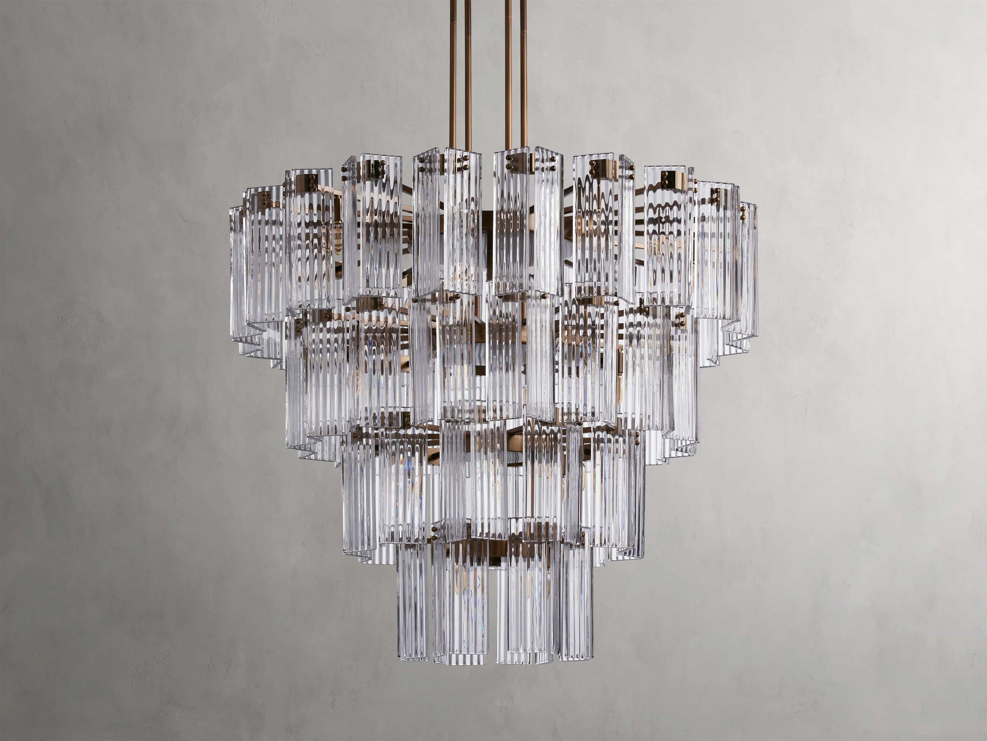 Delsie Reeded Glass Round Chandelier