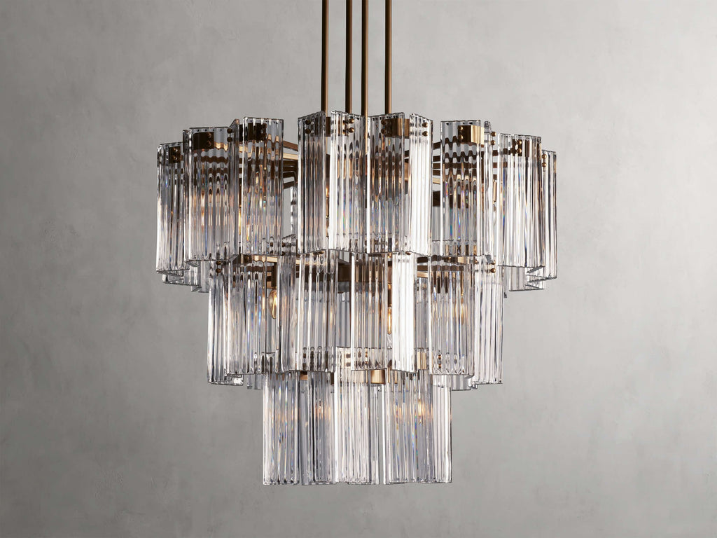 Delsie Reeded Glass Round Chandelier