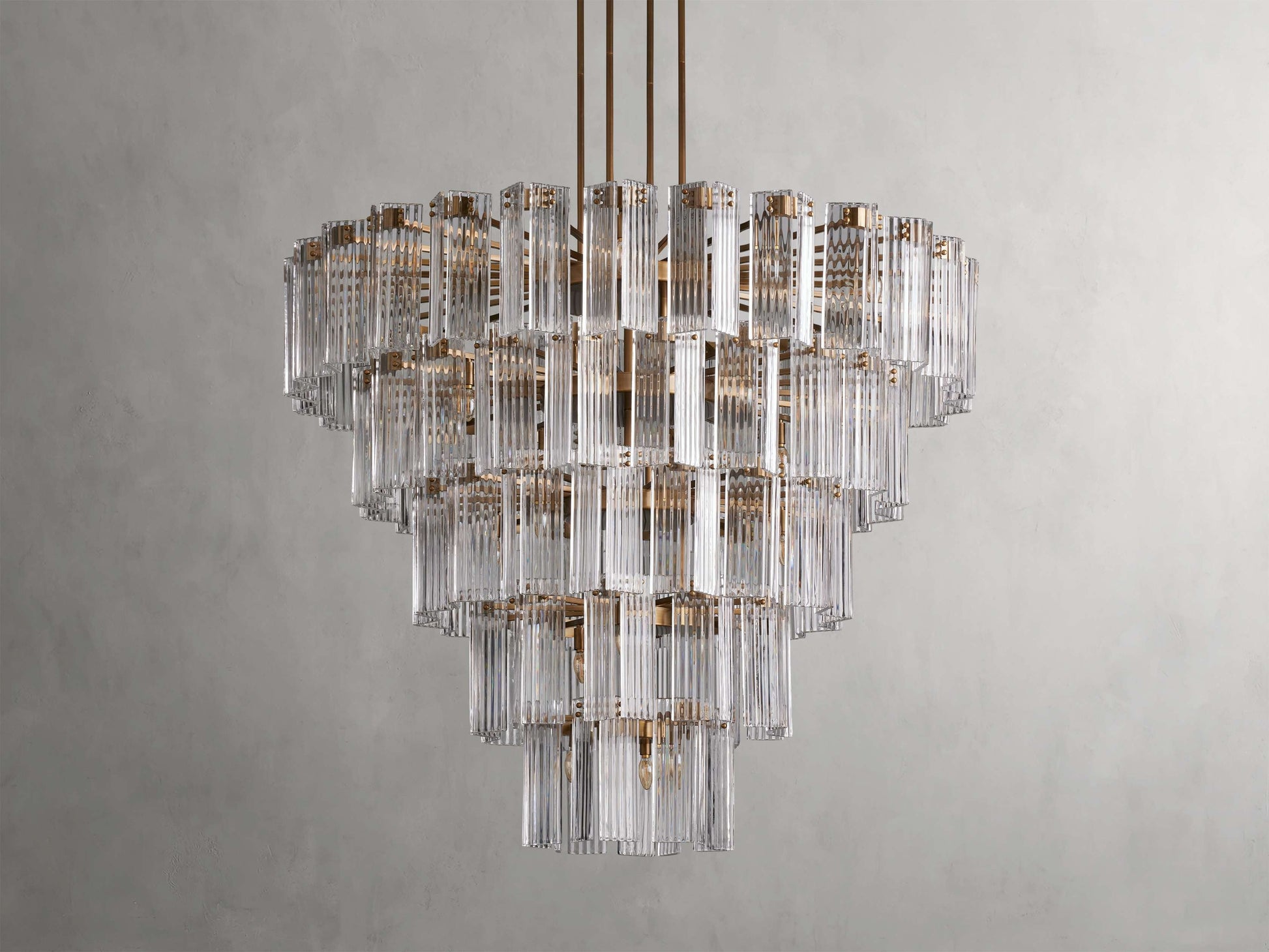 Delsie Reeded Glass Round Chandelier