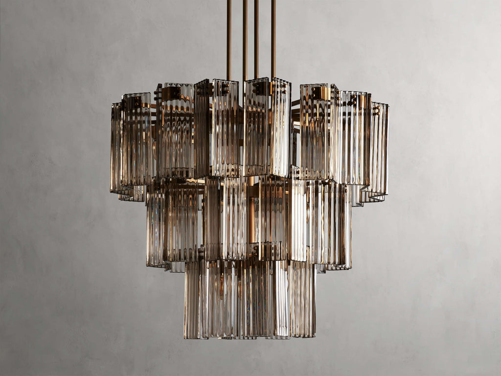 Delsie Reeded Glass Round Chandelier