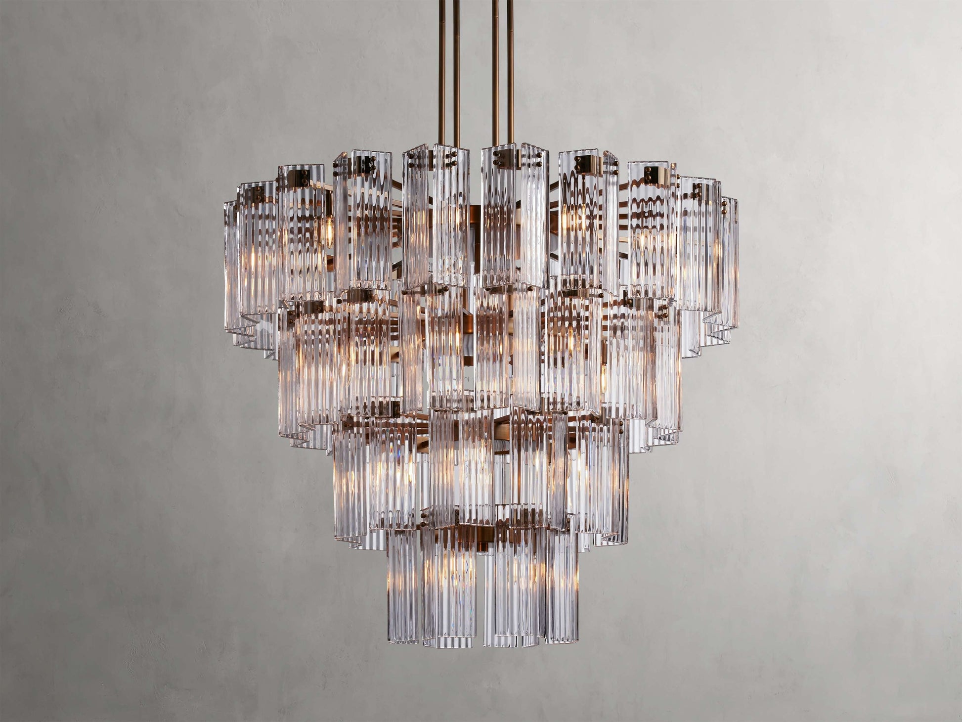 Delsie Reeded Glass Round Chandelier