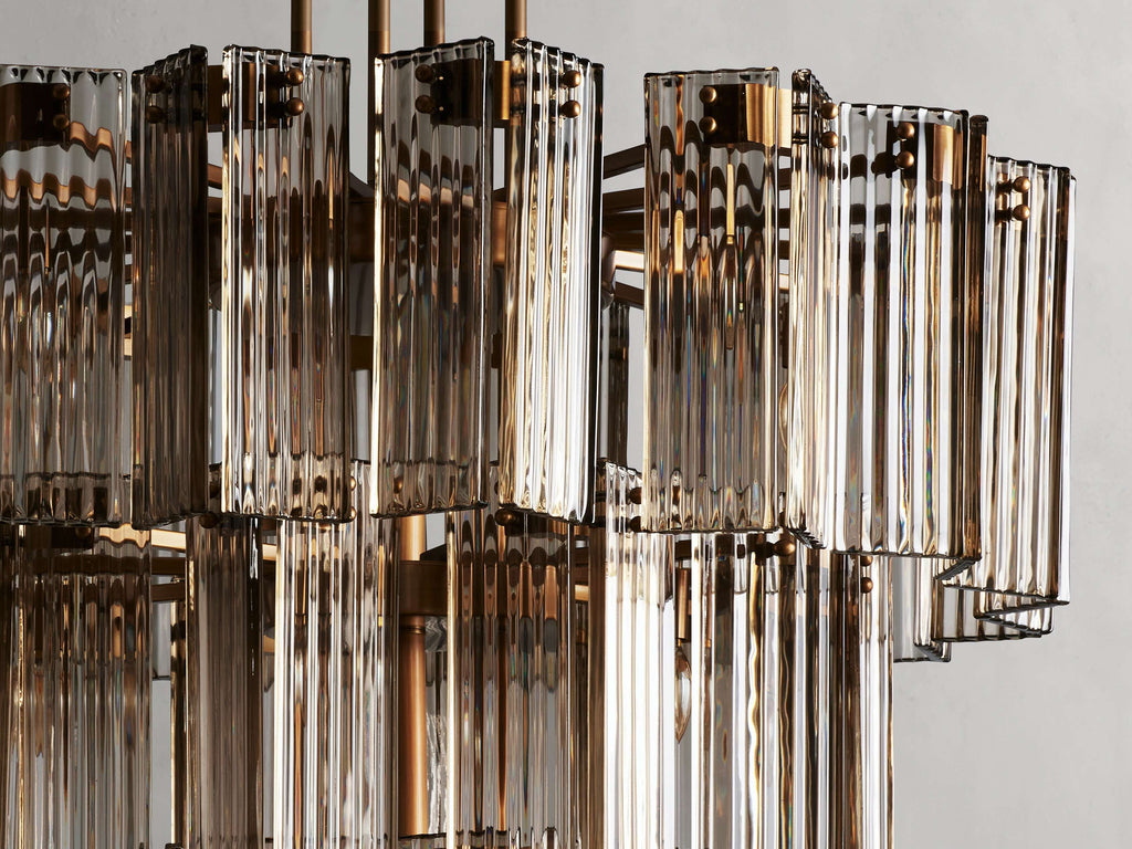 Delsie Reeded Glass Round Chandelier