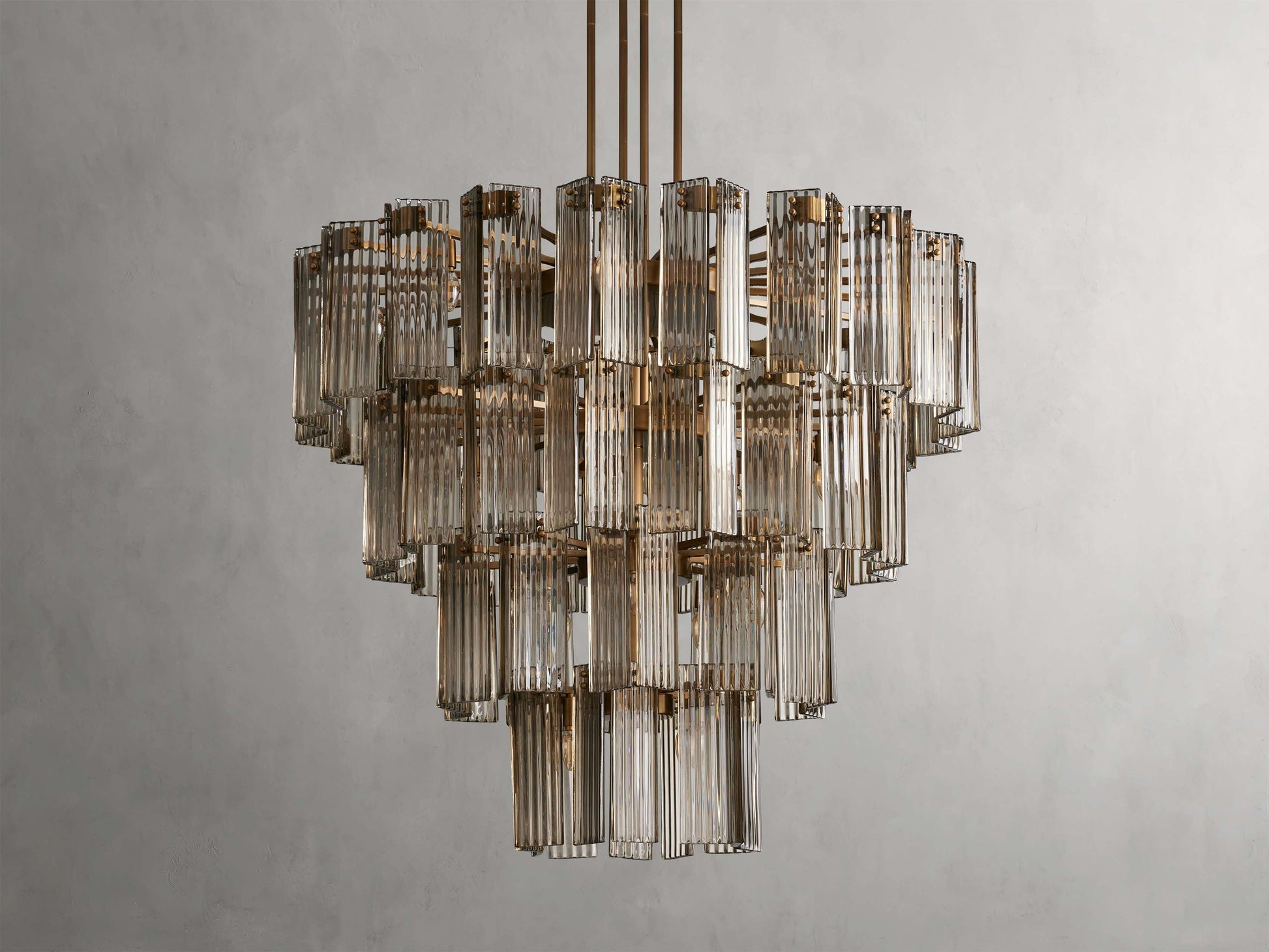 Delsie Reeded Glass Round Chandelier