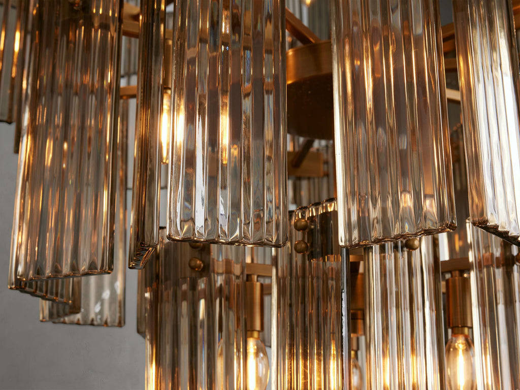 Delsie Reeded Glass Round Chandelier