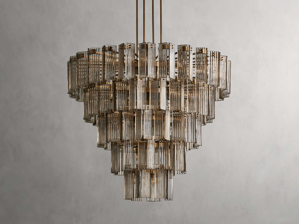 Delsie Reeded Glass Round Chandelier