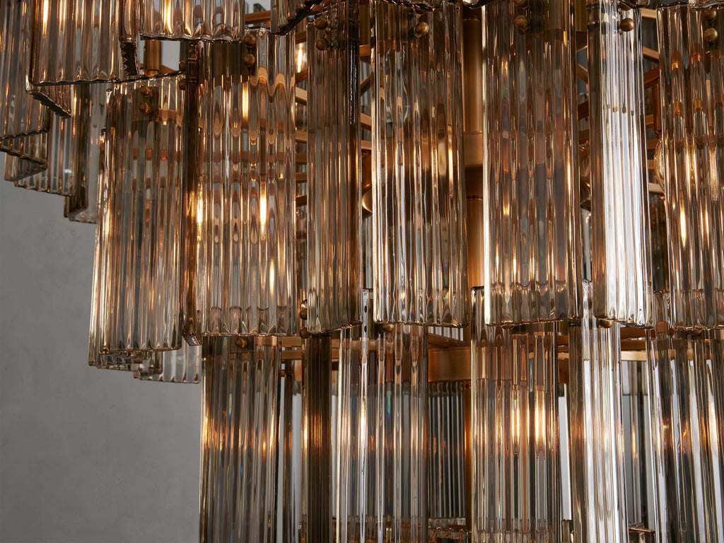 Delsie Reeded Glass Round Chandelier