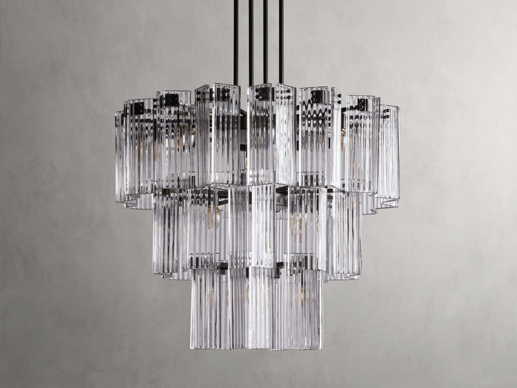 Delsie Reeded Glass Round Chandelier