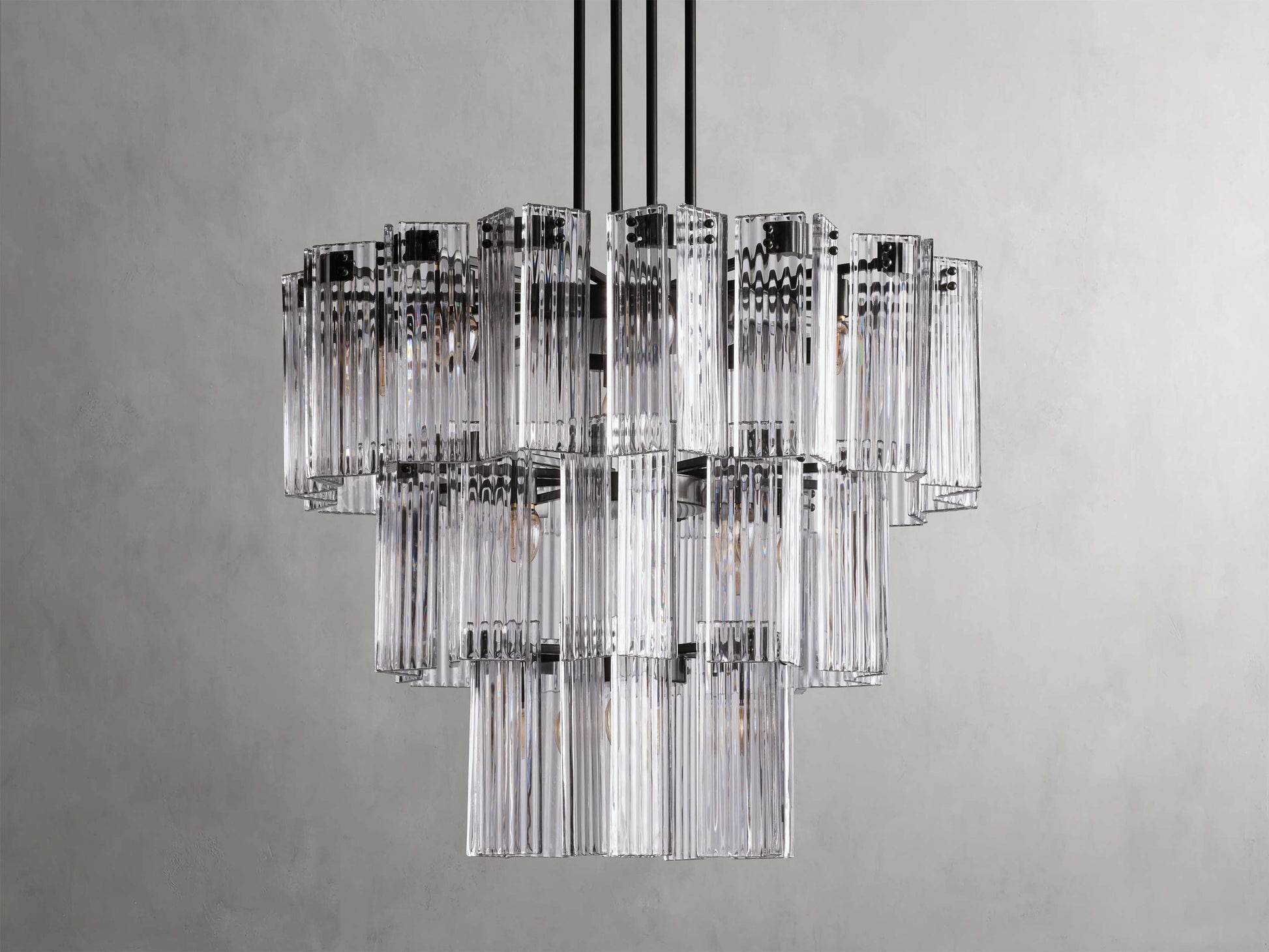 Delsie Reeded Glass Round Chandelier