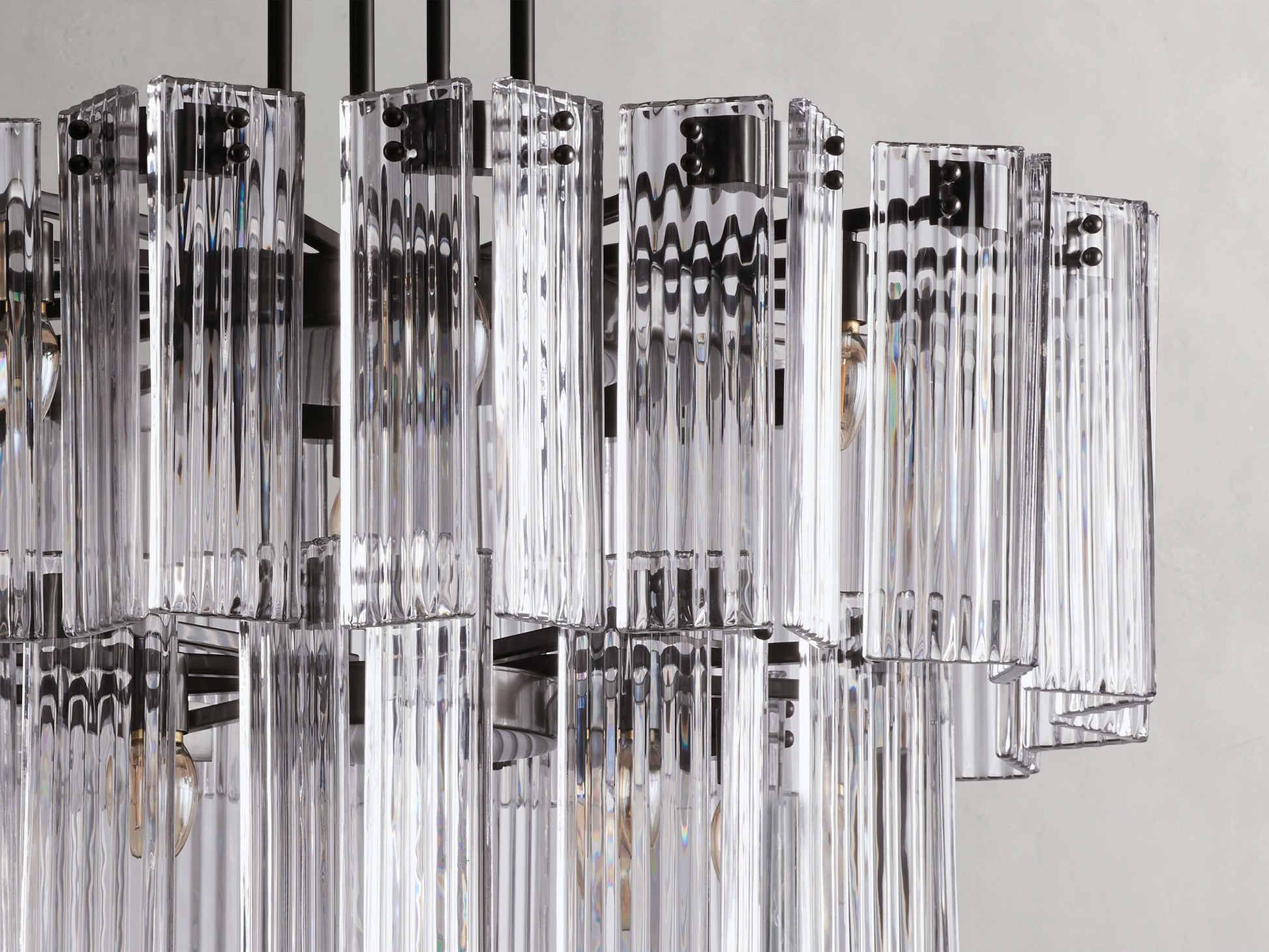 Delsie Reeded Glass Round Chandelier