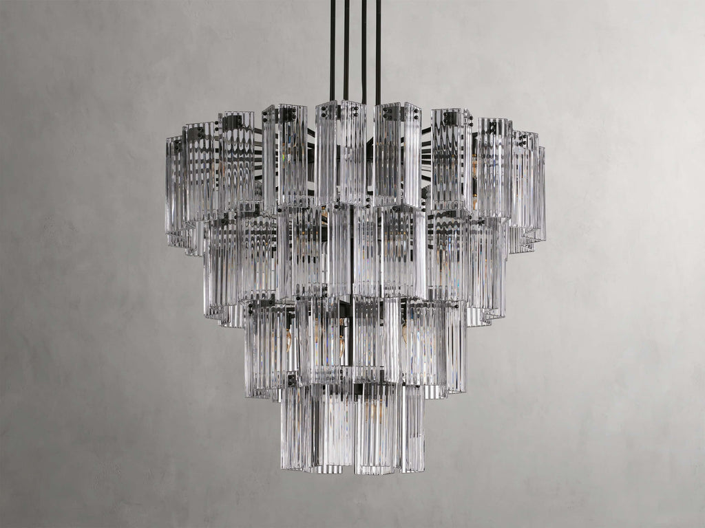 Delsie Reeded Glass Round Chandelier