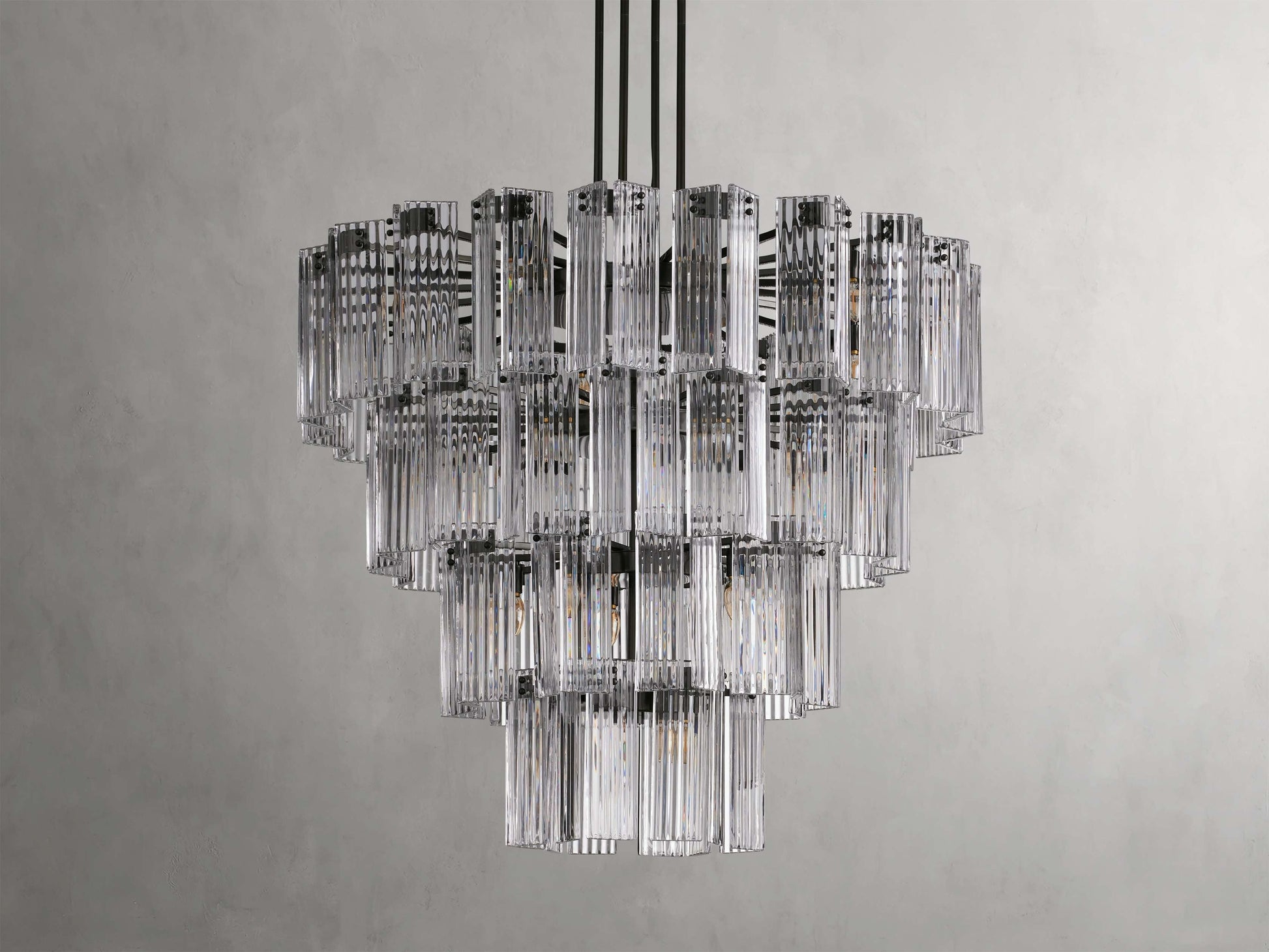 Delsie Reeded Glass Round Chandelier