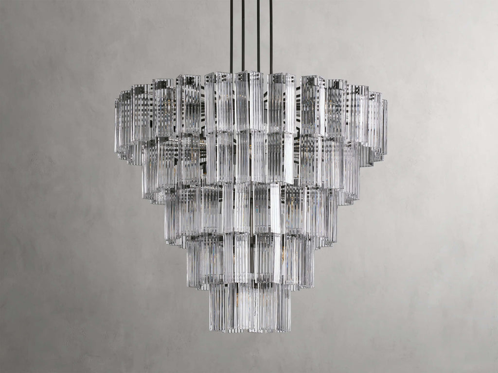 Delsie Reeded Glass Round Chandelier