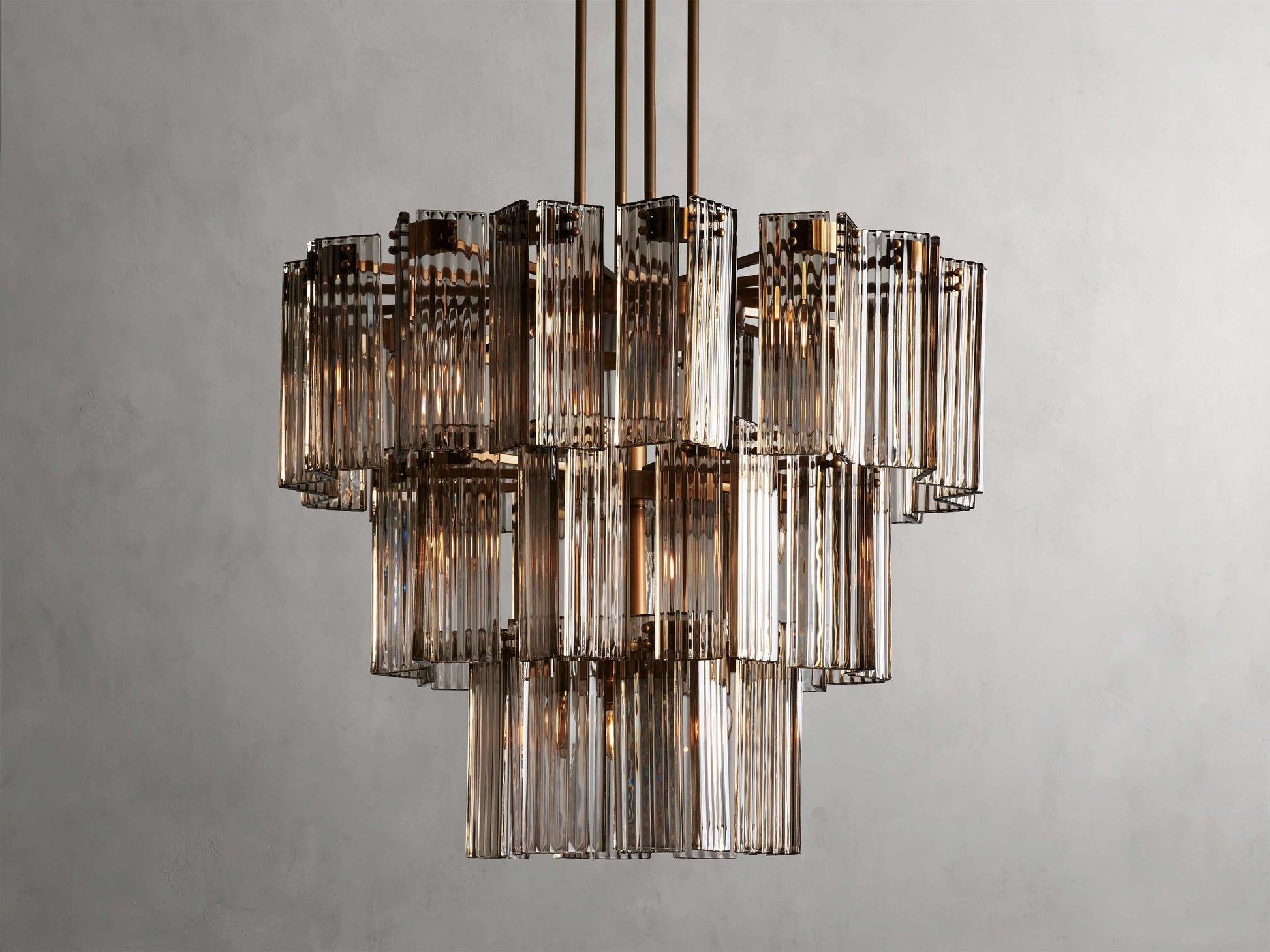 Delsie Reeded Glass Round Chandelier