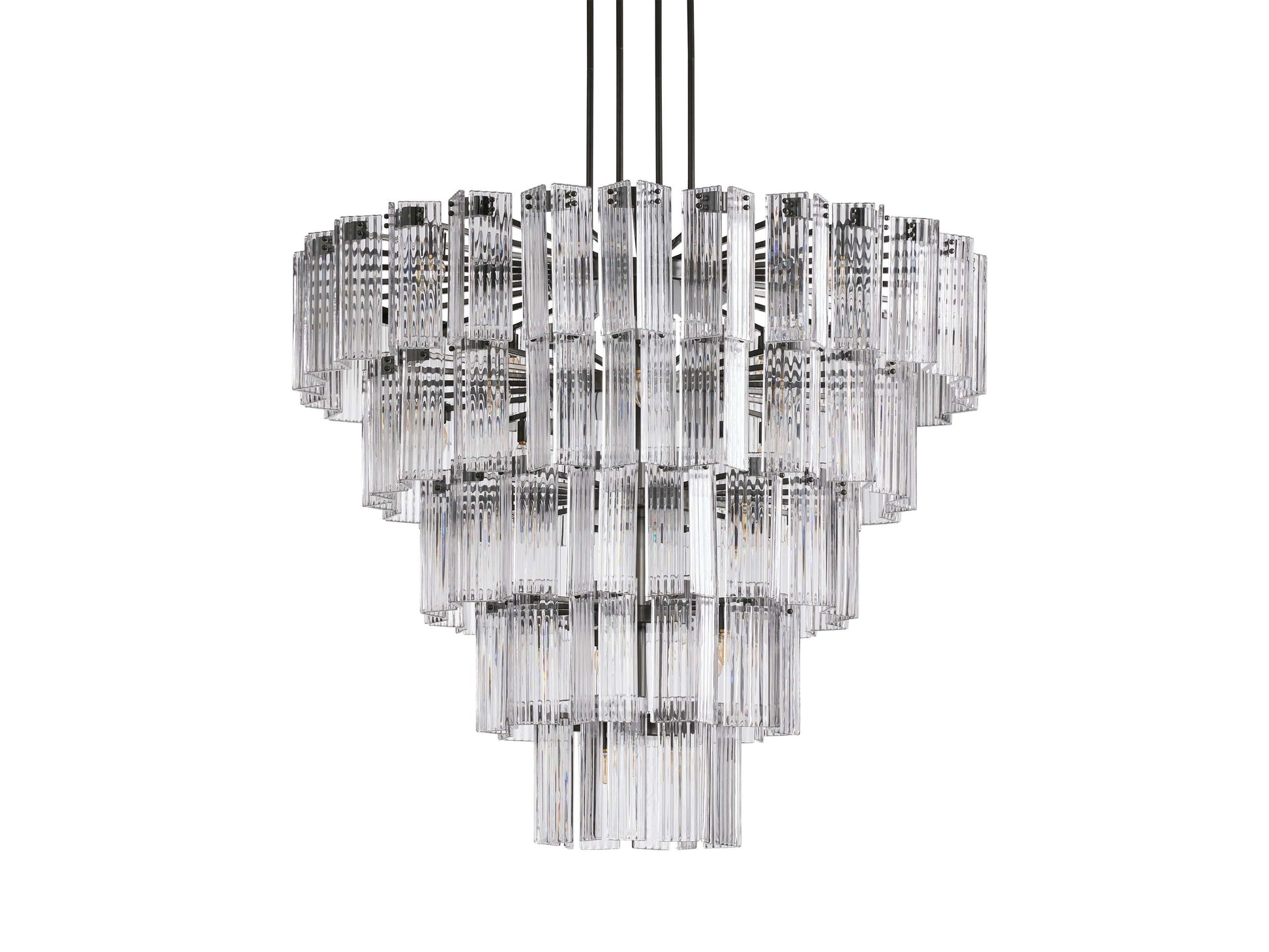 Delsie Reeded Glass Round Chandelier